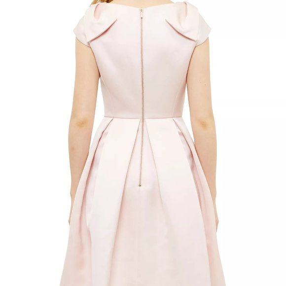 Ted Baker Poliee Bow Detail Pleated Dress, Pink - Picture 3 of 4
